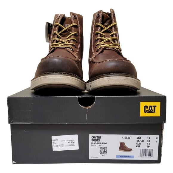 CAT Men Covert Boot Combat Ankle Boots Size US 11M Brown Leather - Picture 5 of 5